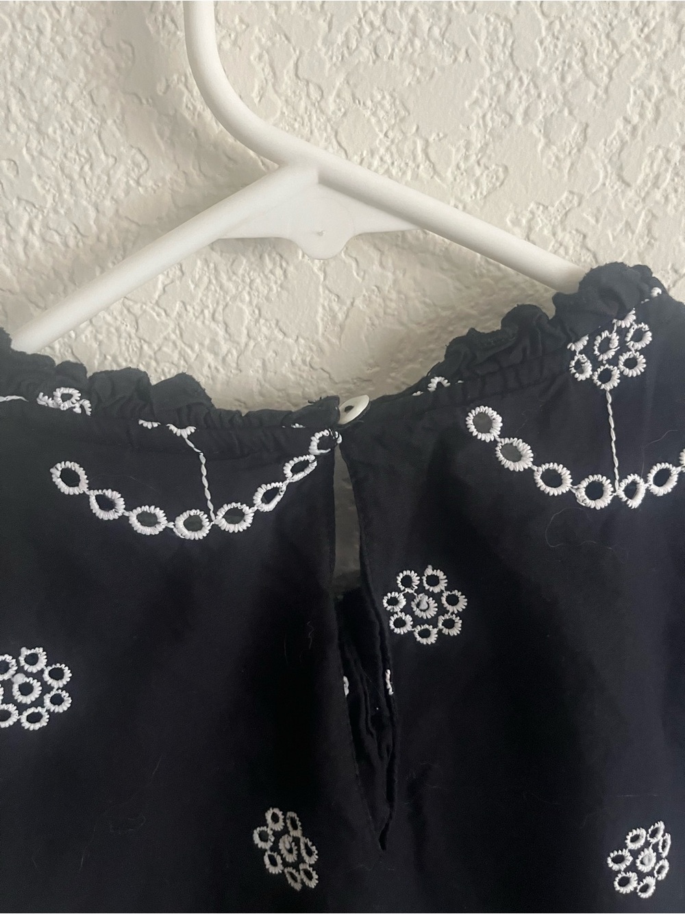 Joie Black Blouse with White Circular Embroidery - Picture 6 of 9
